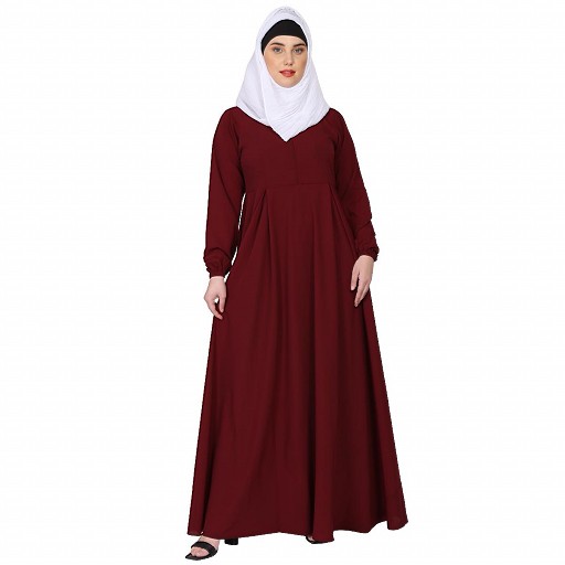 Umbrella cut abaya- Maroon